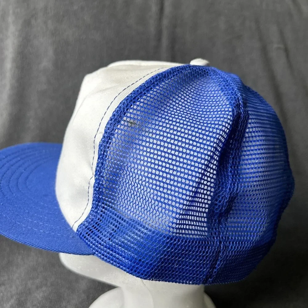 Vintage SnapBack Trucker Hat Sentry Hardware Cap Blue Made In USA - Picture 4 of 10